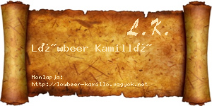 Löwbeer Kamilló névjegykártya